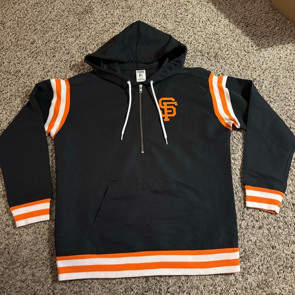 SF Giants PINK by Victoria's Secret Black Anorak Half-Zip Pullover Jacket - Picture 1 of 7